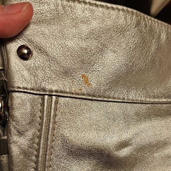 Coach Zoe Large Silver Metallic Shoulder Bag - Picture 7 of 8